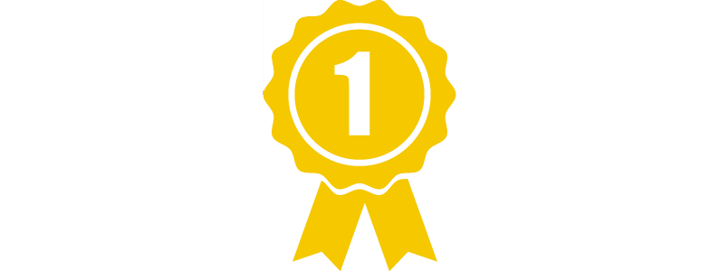 An award ribbon with the number one